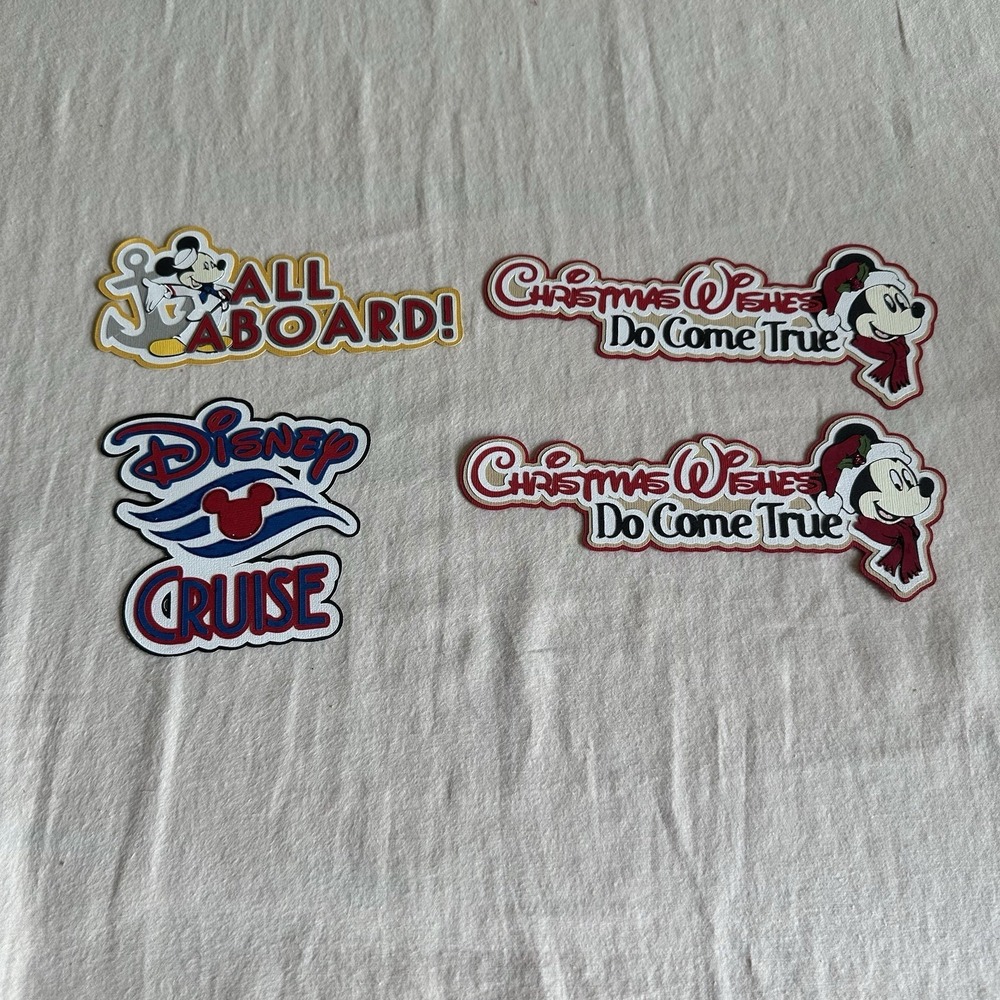 Disney Theme-Handmade Paper Piecing Scrapbook Embellishment Die-Cut Lot Of 4